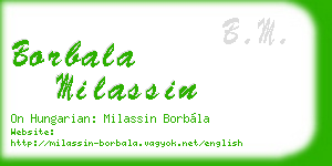 borbala milassin business card